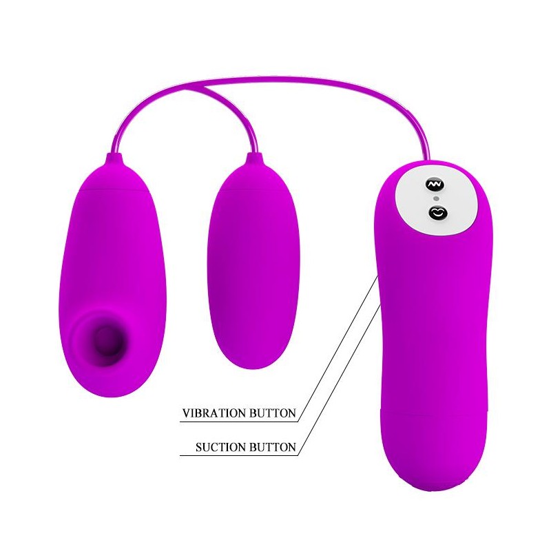 PRETTY LOVE - SUCTION & VIBRO-BULLETS, 12 vibration functions 12 sucking functions